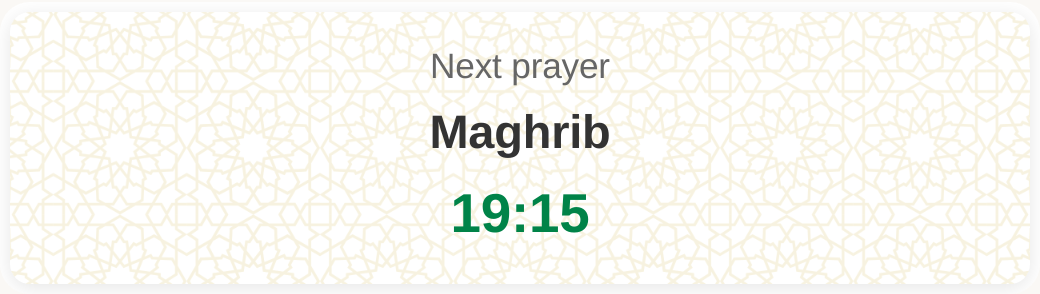 Next prayer countdown widget